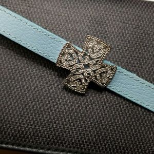 Silver 925 Pendant with  Leather  Strap bracelet